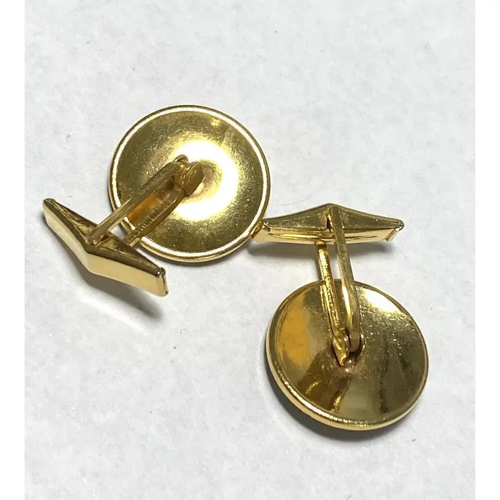 Cufflinks Damascene Black Gold Tone Men’s Accessories